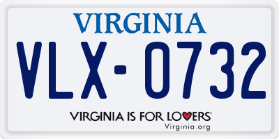 VA license plate VLX0732