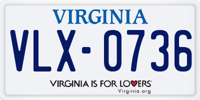 VA license plate VLX0736