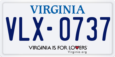 VA license plate VLX0737