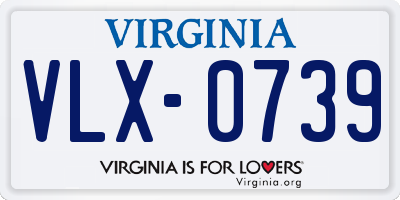 VA license plate VLX0739