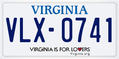 VA license plate VLX0741