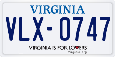 VA license plate VLX0747