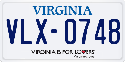 VA license plate VLX0748