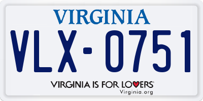 VA license plate VLX0751