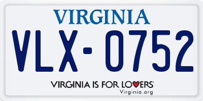 VA license plate VLX0752