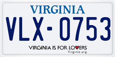 VA license plate VLX0753