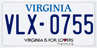 VA license plate VLX0755