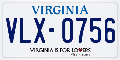 VA license plate VLX0756