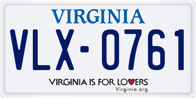 VA license plate VLX0761