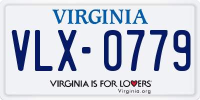 VA license plate VLX0779