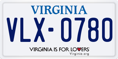 VA license plate VLX0780