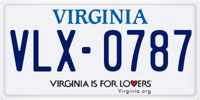 VA license plate VLX0787