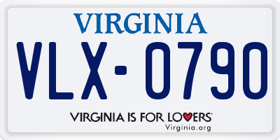 VA license plate VLX0790