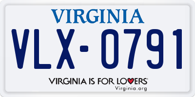 VA license plate VLX0791