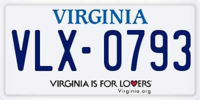 VA license plate VLX0793