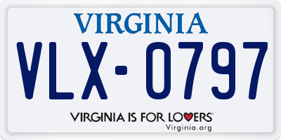 VA license plate VLX0797