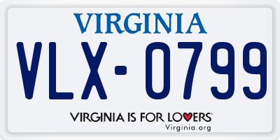 VA license plate VLX0799