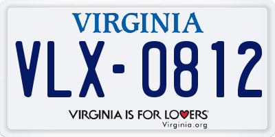 VA license plate VLX0812