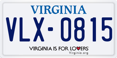 VA license plate VLX0815