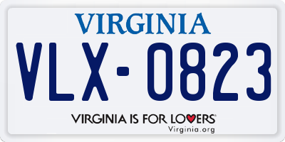 VA license plate VLX0823