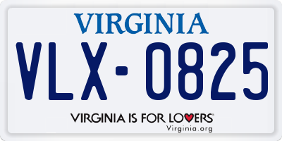 VA license plate VLX0825