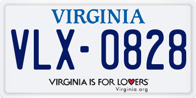 VA license plate VLX0828