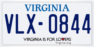 VA license plate VLX0844