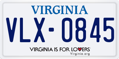 VA license plate VLX0845