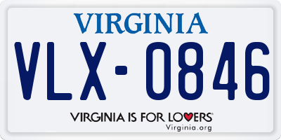 VA license plate VLX0846