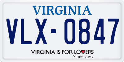 VA license plate VLX0847