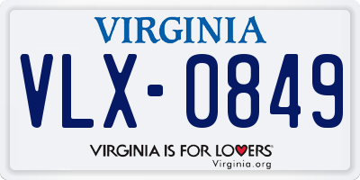 VA license plate VLX0849