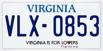 VA license plate VLX0853