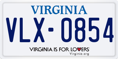 VA license plate VLX0854