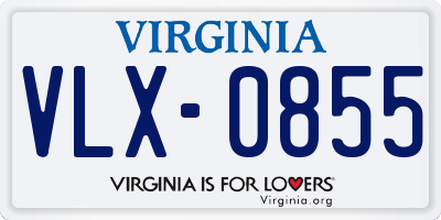 VA license plate VLX0855