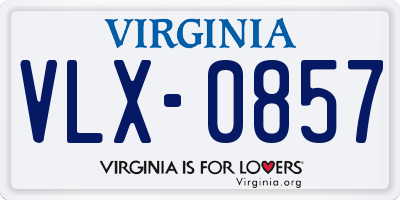 VA license plate VLX0857