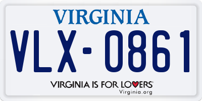 VA license plate VLX0861