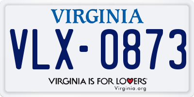 VA license plate VLX0873