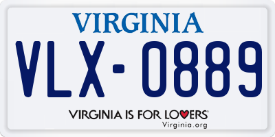 VA license plate VLX0889