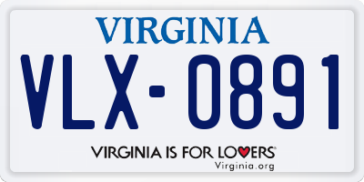 VA license plate VLX0891