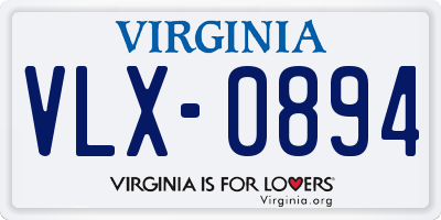 VA license plate VLX0894