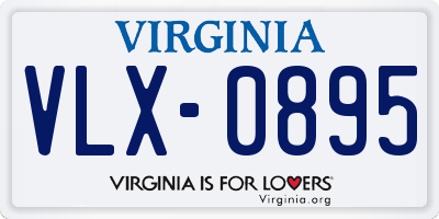 VA license plate VLX0895