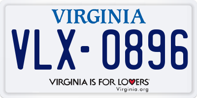 VA license plate VLX0896