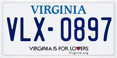 VA license plate VLX0897