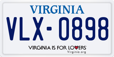 VA license plate VLX0898