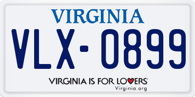 VA license plate VLX0899