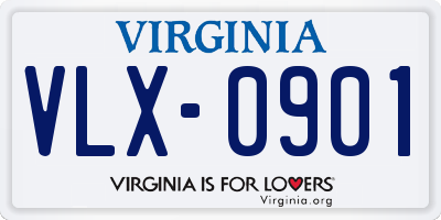 VA license plate VLX0901