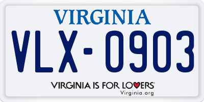 VA license plate VLX0903