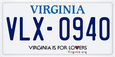 VA license plate VLX0940