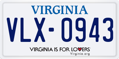 VA license plate VLX0943