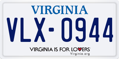 VA license plate VLX0944